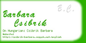 barbara csibrik business card